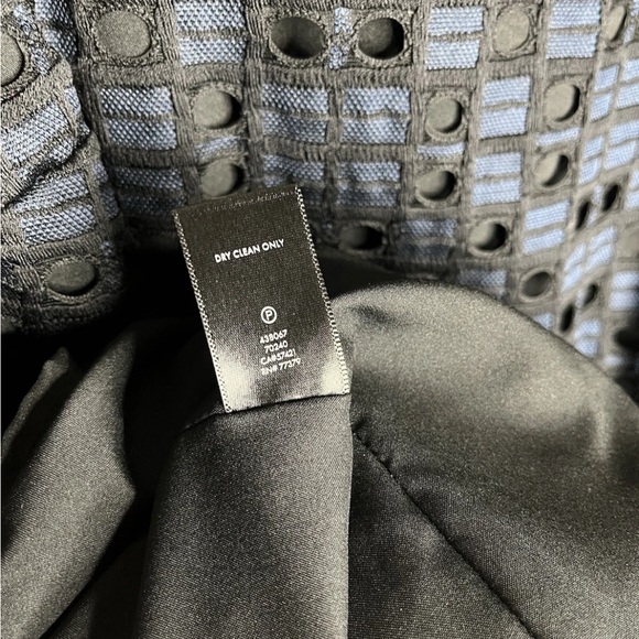 Ann Taylor DARK NAVY AND BLACK Textured Long Sleeve Dress 12 - Picture 8 of 8